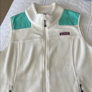Vineyard Vines White and Teal Shep Vest